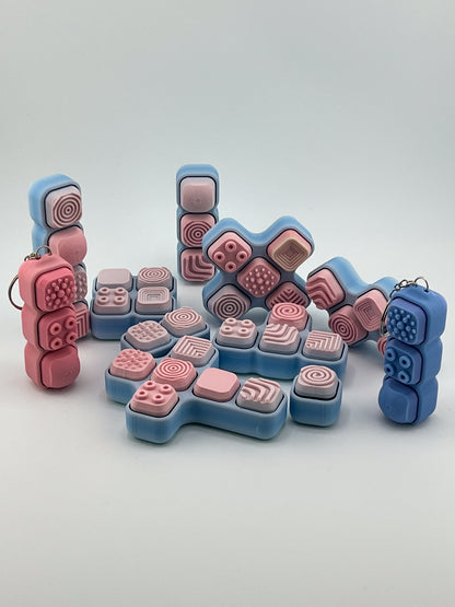 Textured Click Cube Fidget Toy