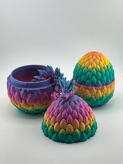 Crystal Dragon with Egg – Articulated, Flexible Fantasy Dragon And Egg Combo – ADHD Autism Sensory Toy for Focus & Stress Relief