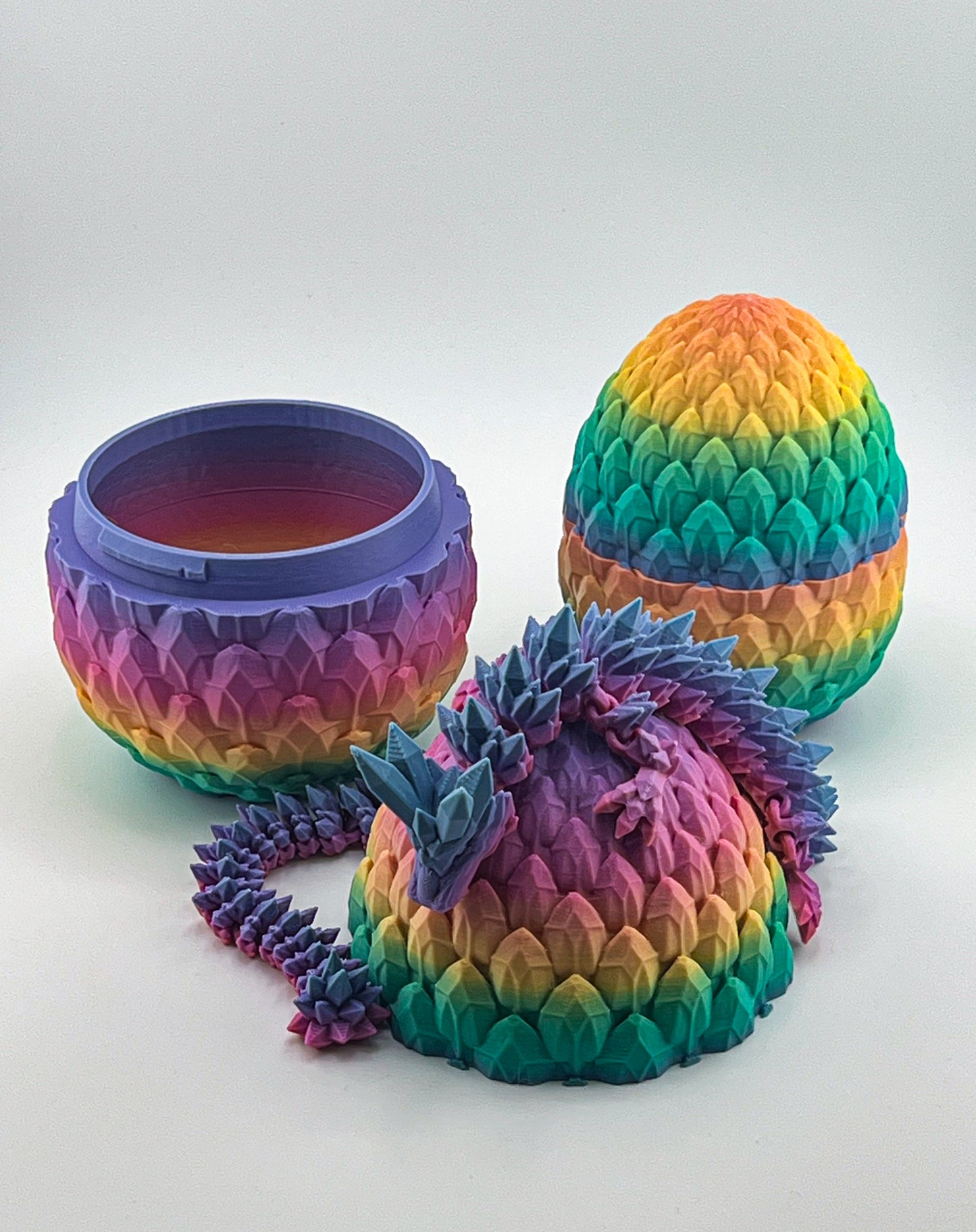 Crystal Dragon with Egg – Articulated, Flexible Fantasy Dragon And Egg Combo – ADHD Autism Sensory Toy for Focus & Stress Relief