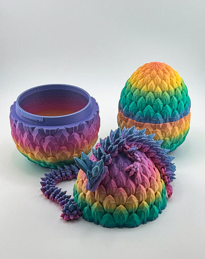 Crystal Dragon with Egg – Articulated, Flexible Fantasy Dragon And Egg Combo – ADHD Autism Sensory Toy for Focus & Stress Relief