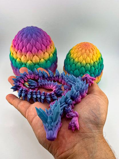 Crystal Dragon with Egg – Articulated, Flexible Fantasy Dragon And Egg Combo – ADHD Autism Sensory Toy for Focus & Stress Relief