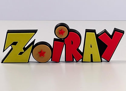 Dragon Ball-Inspired Name Plate  Custom 3D Printed Desk Sign with Iconic Star Accents Legend Anime Office Decor, Personalized Gift for Fans