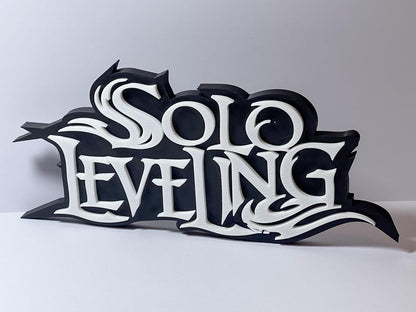 Solo Leveling Logo Sign – 3D Printed Anime Desk Decor | Personalized Manhwa Art Gift for Fans, Desk Sign