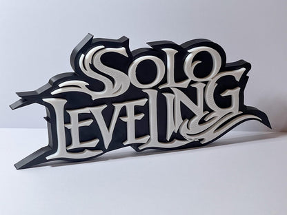 Solo Leveling Logo Sign – 3D Printed Anime Desk Decor | Personalized Manhwa Art Gift for Fans, Desk Sign