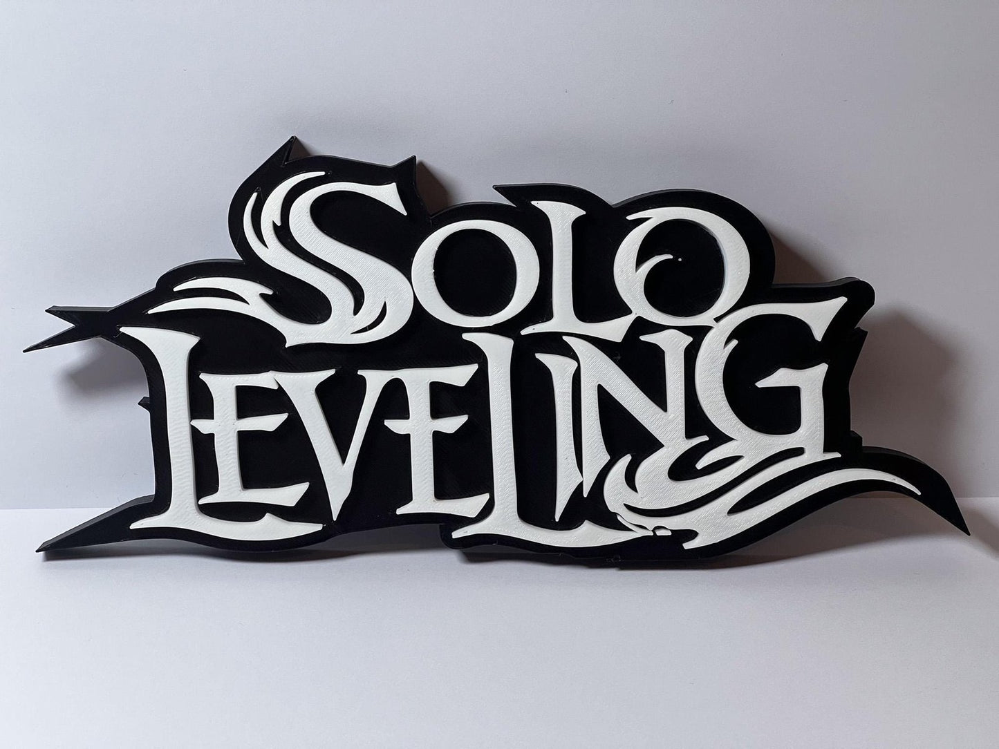 Solo Leveling Logo Sign – 3D Printed Anime Desk Decor | Personalized Manhwa Art Gift for Fans, Desk Sign