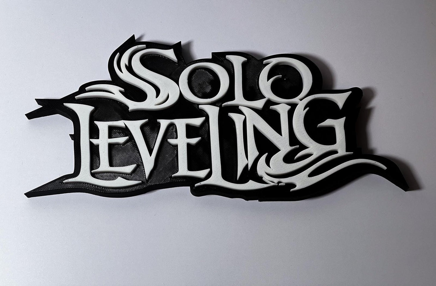 Solo Leveling Logo Sign – 3D Printed Anime Desk Decor | Personalized Manhwa Art Gift for Fans, Desk Sign