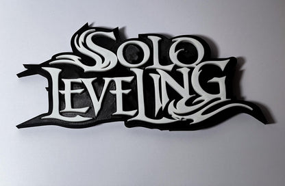 Solo Leveling Logo Sign – 3D Printed Anime Desk Decor | Personalized Manhwa Art Gift for Fans, Desk Sign