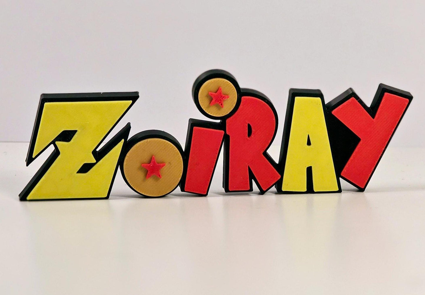 Dragon Ball-Inspired Name Plate  Custom 3D Printed Desk Sign with Iconic Star Accents Legend Anime Office Decor, Personalized Gift for Fans