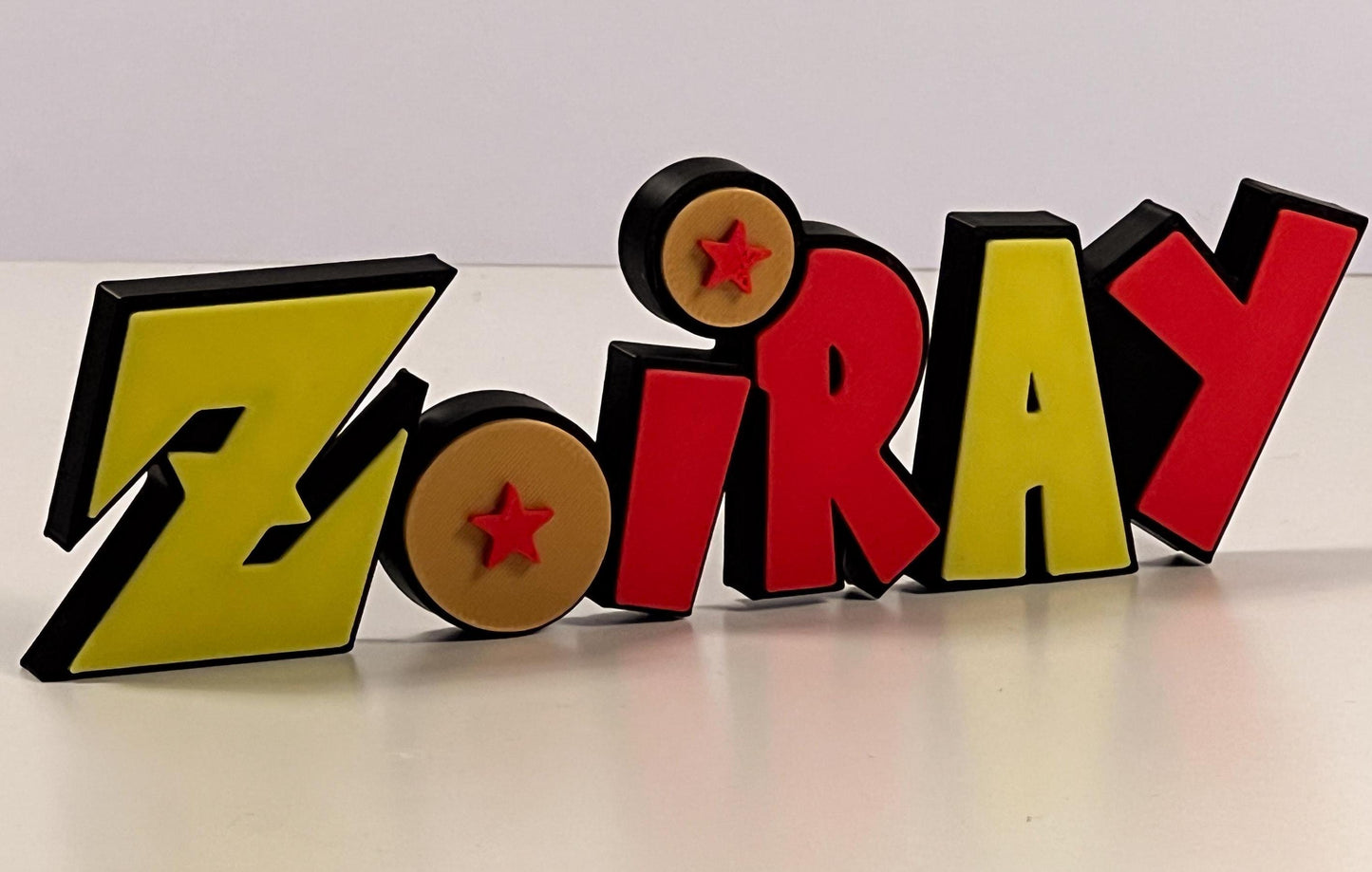 Dragon Ball-Inspired Name Plate  Custom 3D Printed Desk Sign with Iconic Star Accents Legend Anime Office Decor, Personalized Gift for Fans