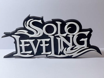 Solo Leveling Logo Sign – 3D Printed Anime Desk Decor | Personalized Manhwa Art Gift for Fans, Desk Sign