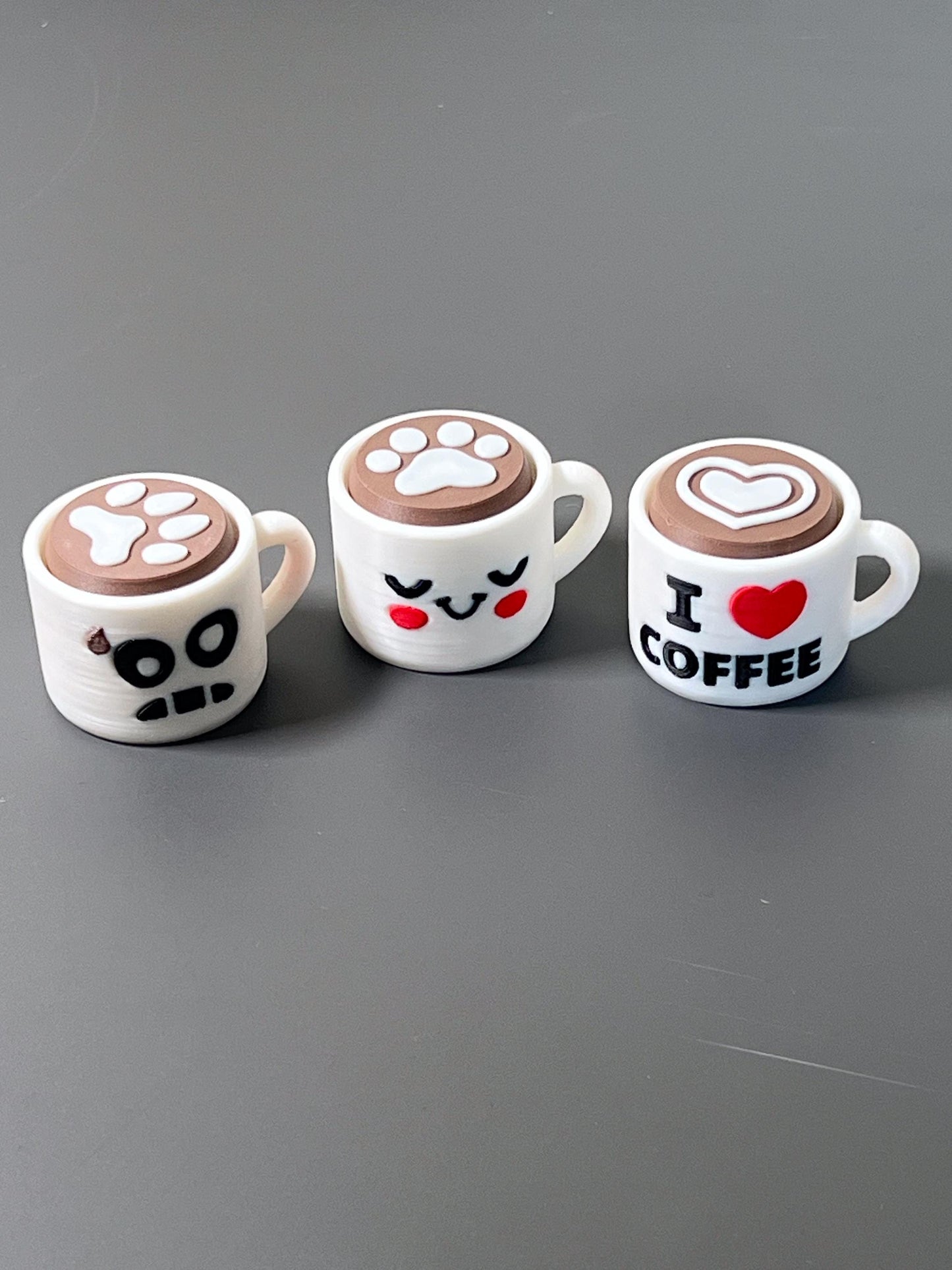 Caffeine Clicker - Coffee Mug Fidget, ADHD Autism Sensory Toy for Focus & Stress Relief  Keychain or Regular  3D Printed Tactile Popper