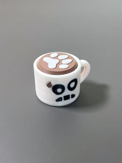 Caffeine Clicker - Coffee Mug Fidget, ADHD Autism Sensory Toy for Focus & Stress Relief  Keychain or Regular  3D Printed Tactile Popper