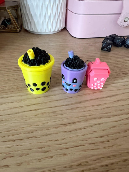 Bubble Tea Clicker - Bubble Tea  Fidget, ADHD Autism Sensory Toy for Focus & Stress Relief  Keychain or Regular  3D Printed Tactile Popper