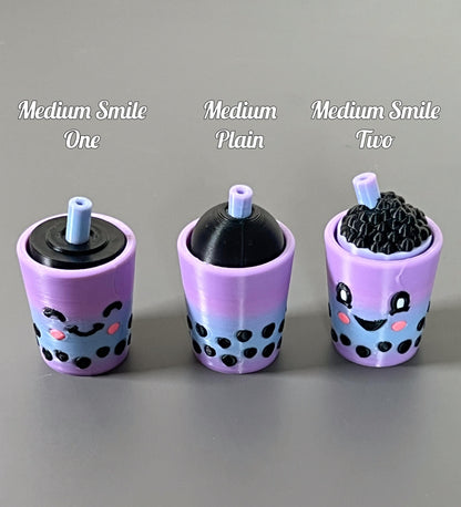 Bubble Tea Clicker - Bubble Tea  Fidget, ADHD Autism Sensory Toy for Focus & Stress Relief  Keychain or Regular  3D Printed Tactile Popper