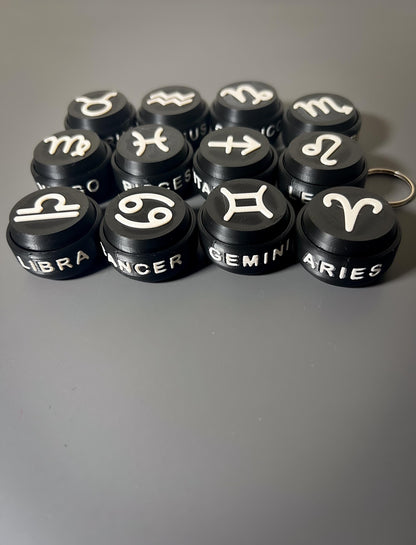 Zodiac Clicker Fidget Toy  3D Printed Sensory Toy & Keyring  Astrology Gift for Stress Relief, ADHD, Focus, and Anxiety Relief, Relaxing