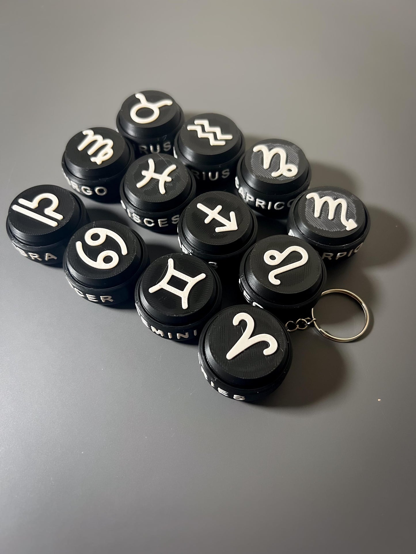 Zodiac Clicker Fidget Toy  3D Printed Sensory Toy & Keyring  Astrology Gift for Stress Relief, ADHD, Focus, and Anxiety Relief, Relaxing