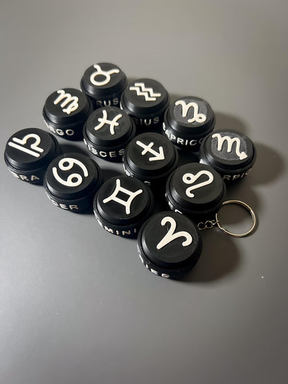 Zodiac Clicker Fidget Toy  3D Printed Sensory Toy & Keyring  Astrology Gift for Stress Relief, ADHD, Focus, and Anxiety Relief, Relaxing