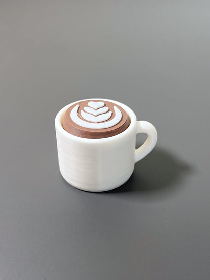 Caffeine Clicker - Coffee Mug Fidget, ADHD Autism Sensory Toy for Focus & Stress Relief  Keychain or Regular  3D Printed Tactile Popper