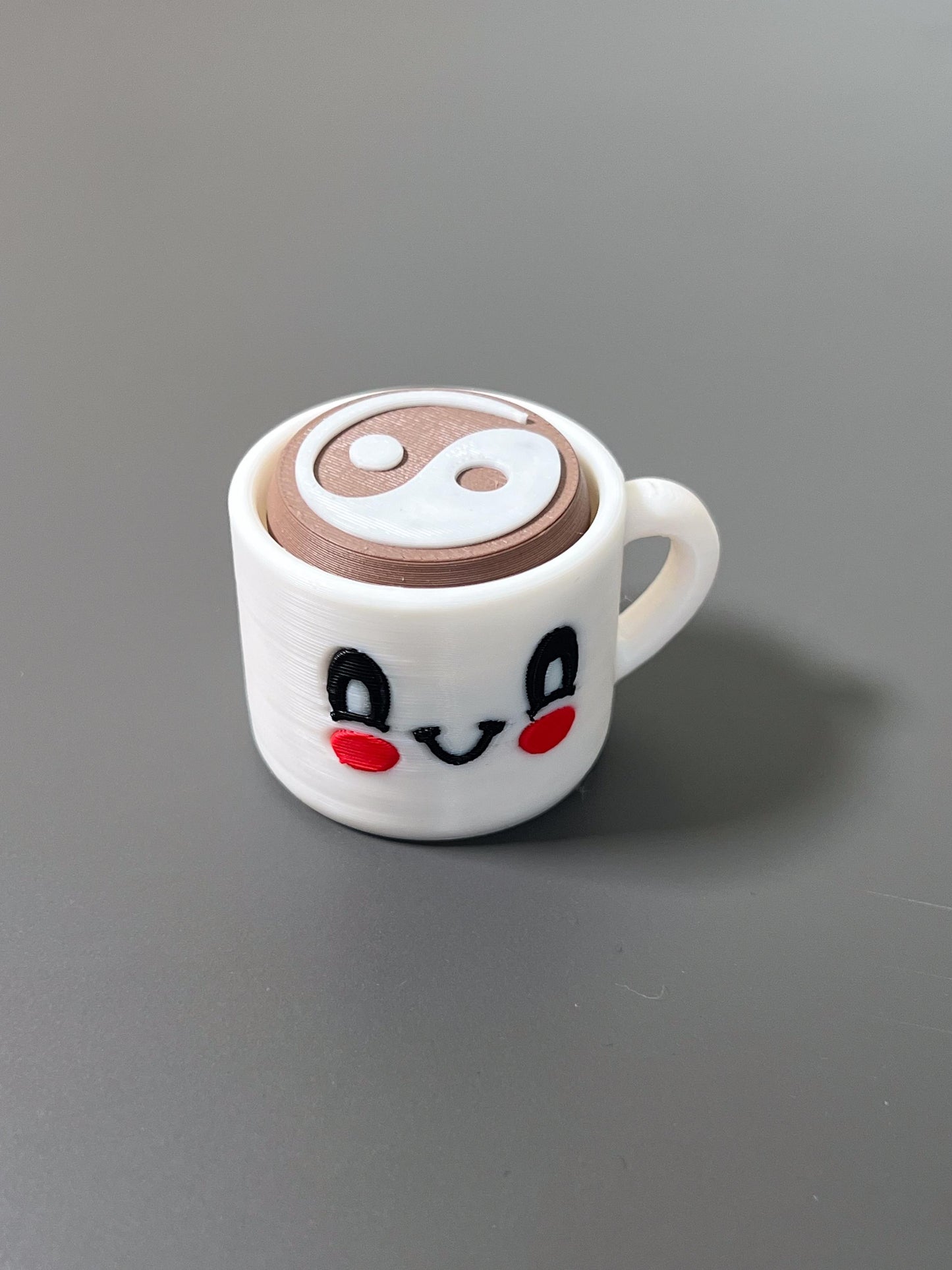 Caffeine Clicker - Coffee Mug Fidget, ADHD Autism Sensory Toy for Focus & Stress Relief  Keychain or Regular  3D Printed Tactile Popper