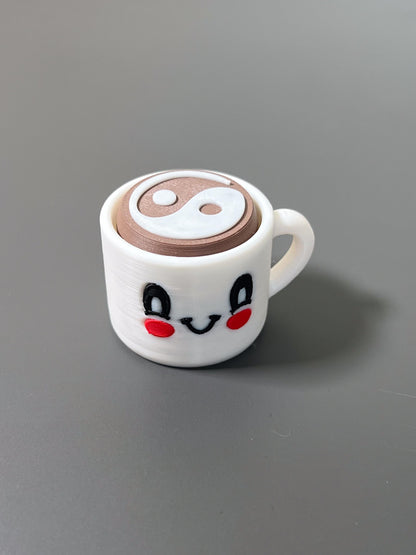 Caffeine Clicker - Coffee Mug Fidget, ADHD Autism Sensory Toy for Focus & Stress Relief  Keychain or Regular  3D Printed Tactile Popper