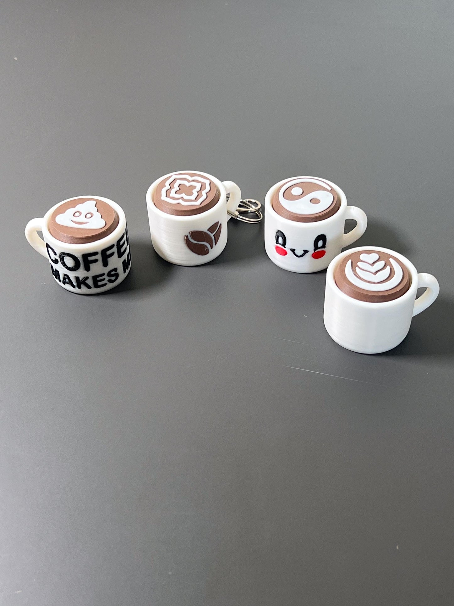 Caffeine Clicker - Coffee Mug Fidget, ADHD Autism Sensory Toy for Focus & Stress Relief  Keychain or Regular  3D Printed Tactile Popper