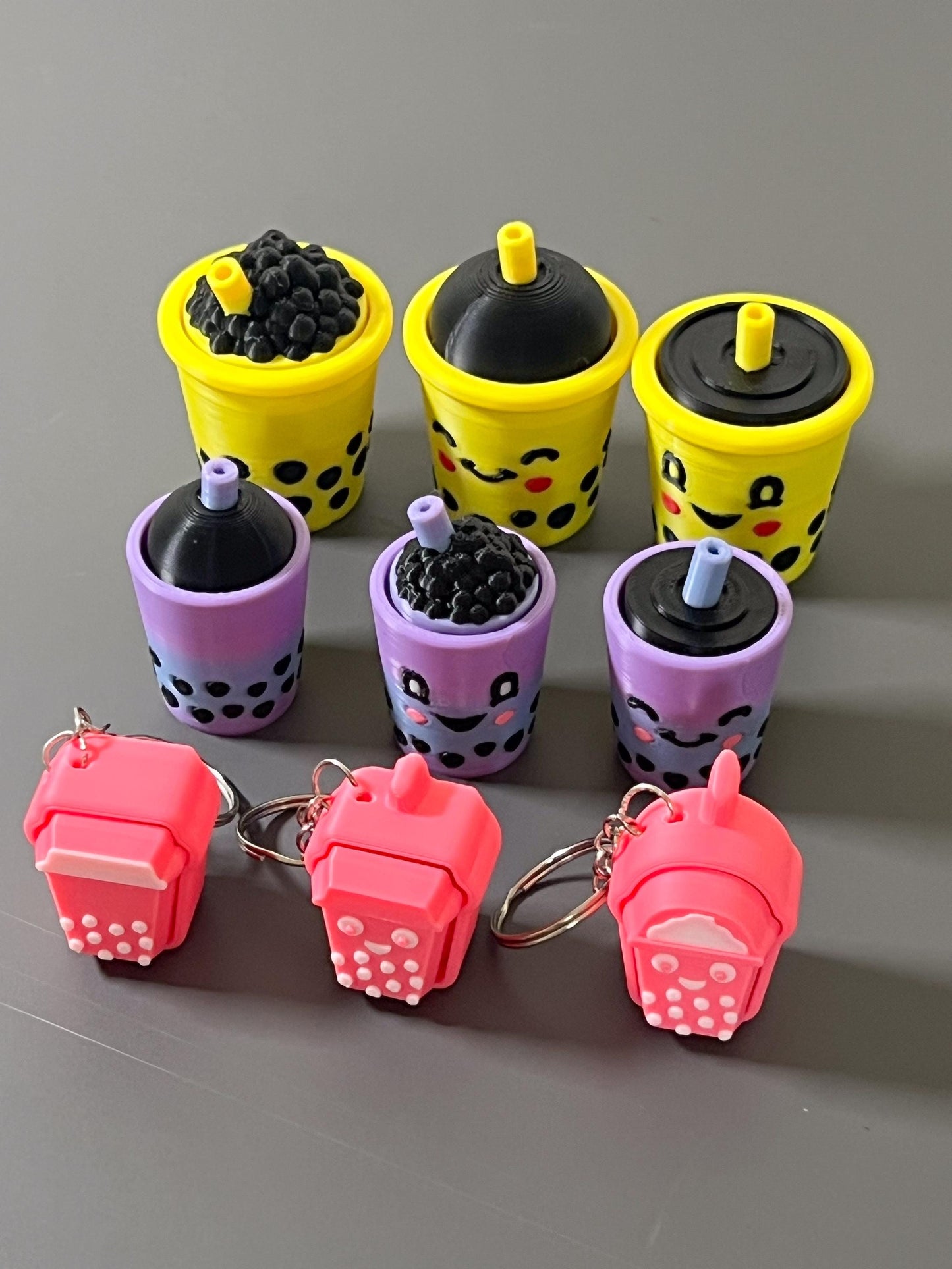 Bubble Tea Clicker - Bubble Tea  Fidget, ADHD Autism Sensory Toy for Focus & Stress Relief  Keychain or Regular  3D Printed Tactile Popper