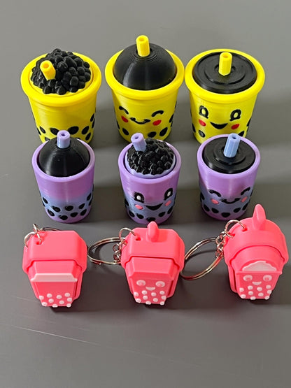 Bubble Tea Clicker - Bubble Tea  Fidget, ADHD Autism Sensory Toy for Focus & Stress Relief  Keychain or Regular  3D Printed Tactile Popper