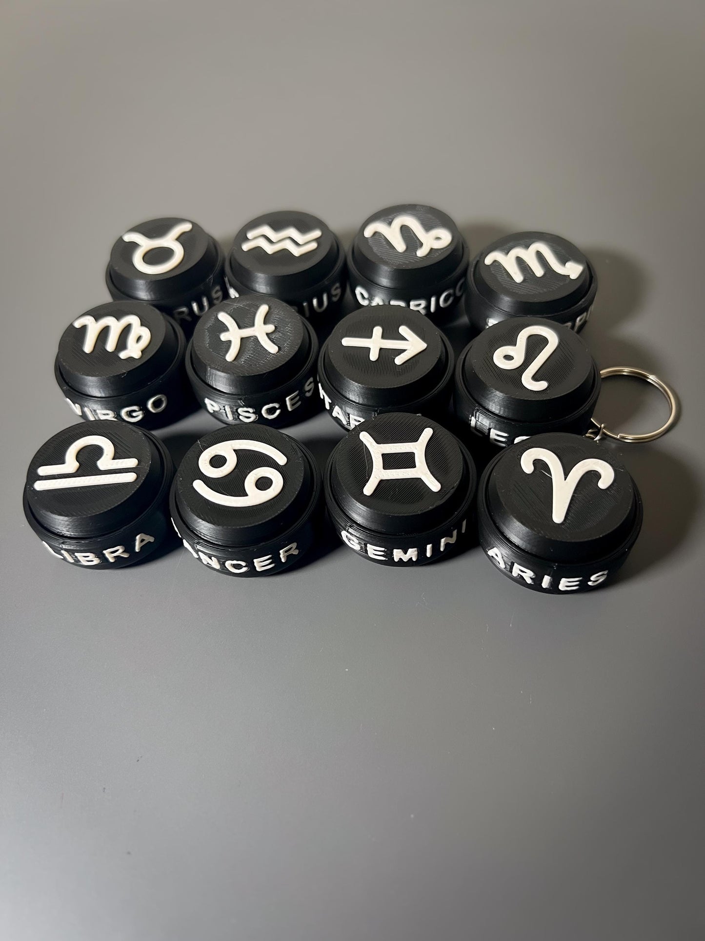 Zodiac Clicker Fidget Toy  3D Printed Sensory Toy & Keyring  Astrology Gift for Stress Relief, ADHD, Focus, and Anxiety Relief, Relaxing