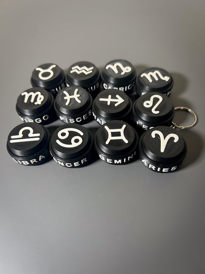Zodiac Clicker Fidget Toy  3D Printed Sensory Toy & Keyring  Astrology Gift for Stress Relief, ADHD, Focus, and Anxiety Relief, Relaxing